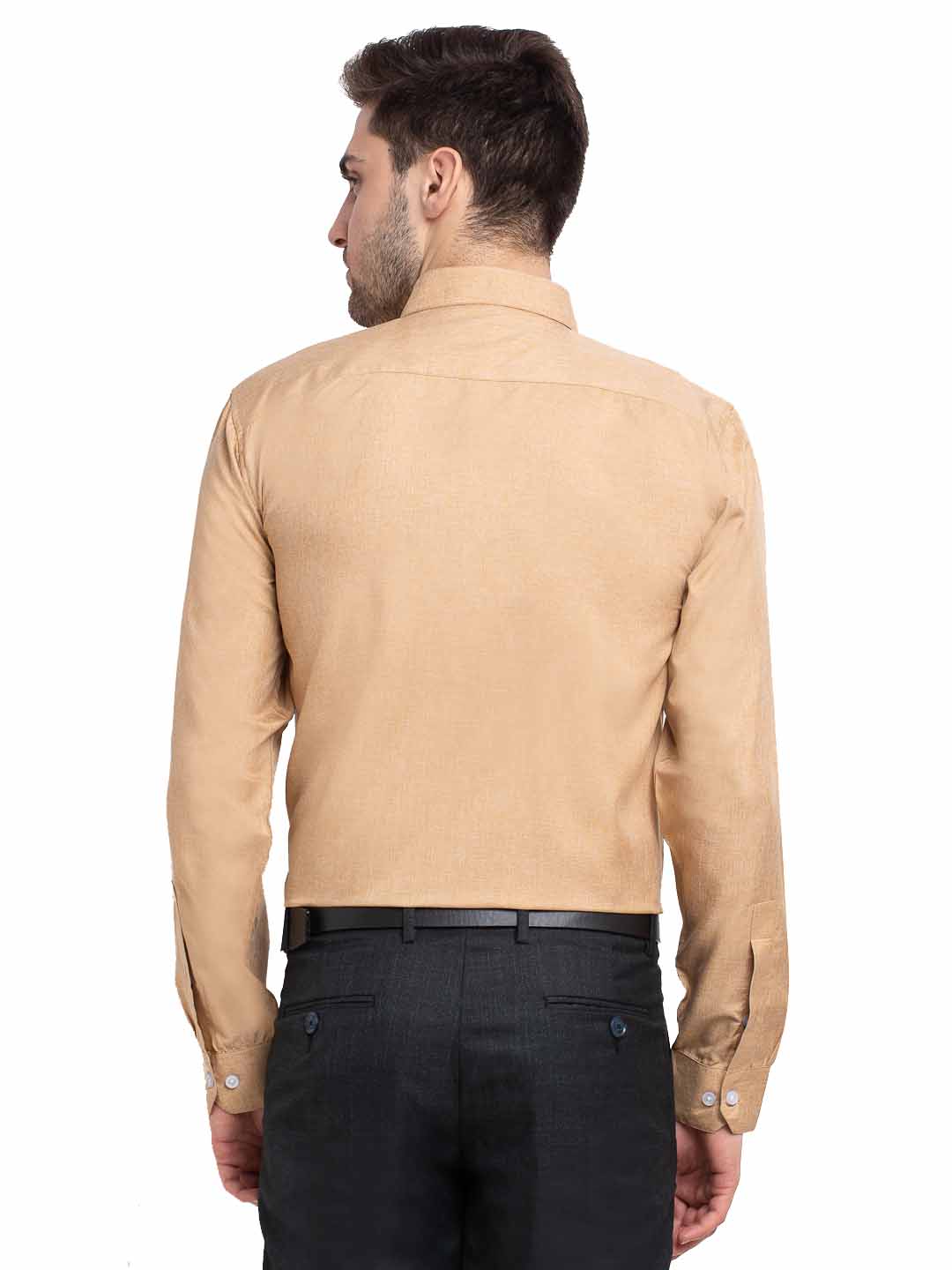 Indian Needle Beige Men's Button Down Collar Cotton Formal Shirt ( SF 785Beige )