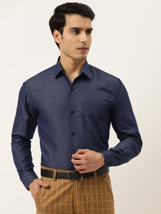 Indian Needle Men's Solid Formal Cotton Shirt ( SF 788Charcoal )