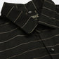 Indian Needle Men's Formal Cotton Horizontal Striped Shirt ( SF 790Black )