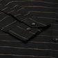 Indian Needle Men's Formal Cotton Horizontal Striped Shirt ( SF 790Black )