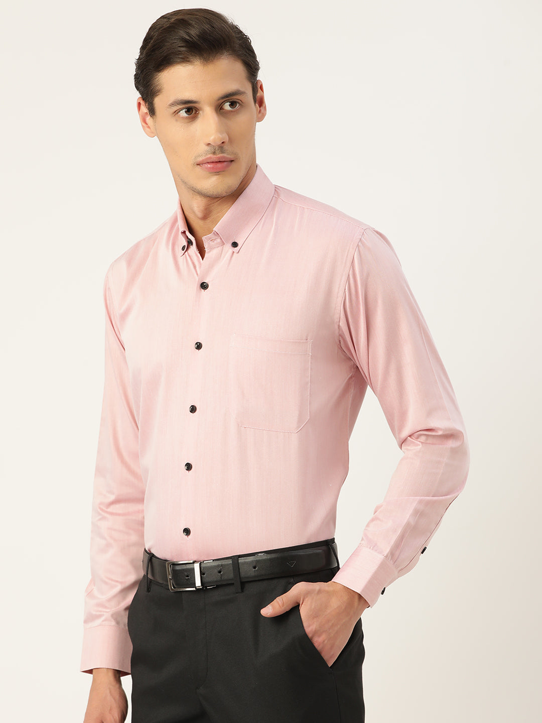 Indian Needle Men's Solid Formal Cotton Shirt ( SF 792Magenta )