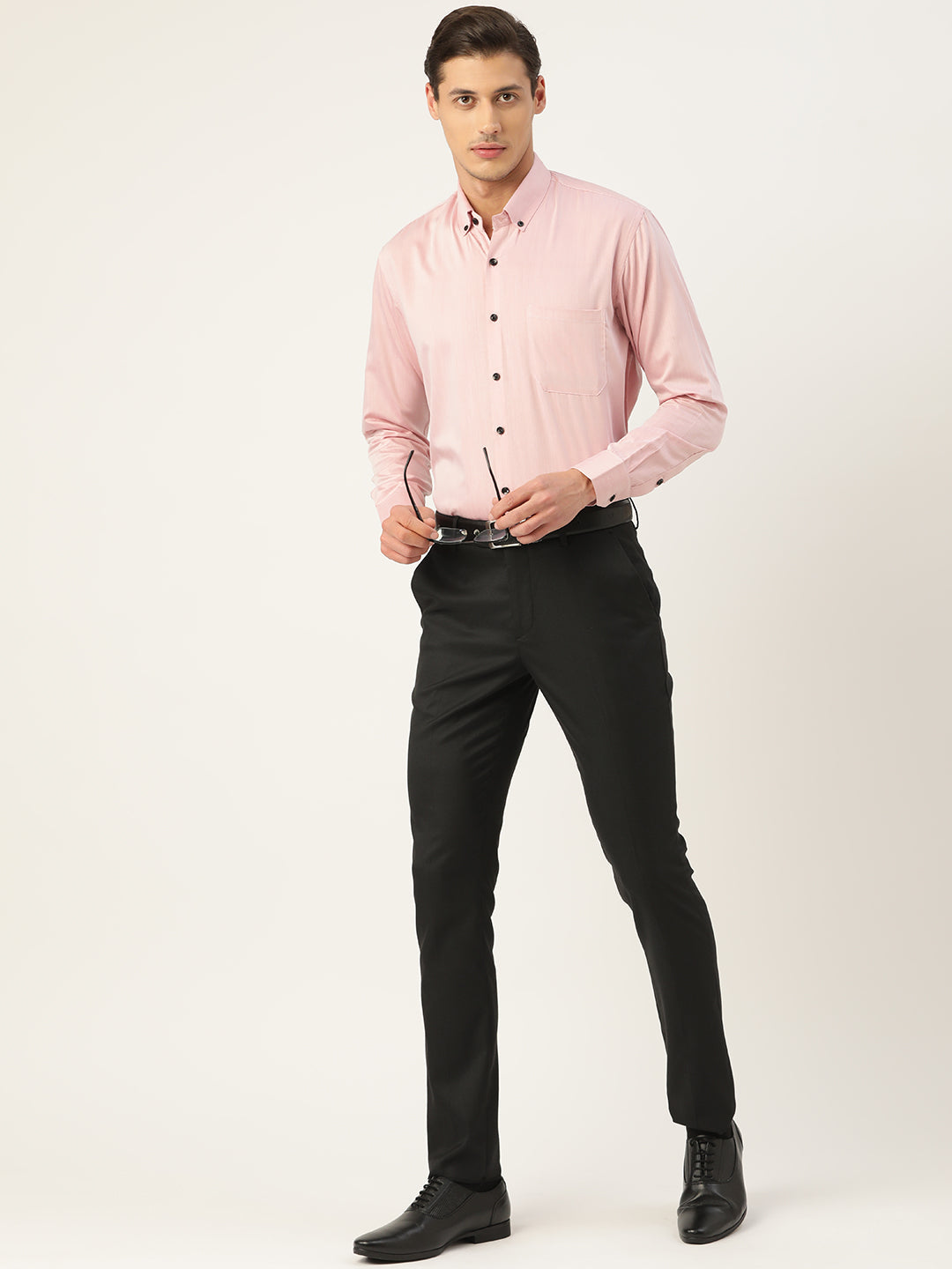 Indian Needle Men's Solid Formal Cotton Shirt ( SF 792Magenta )