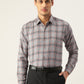 Indian Needle Men's Cotton Checked Formal Shirts ( SF 793Grey )