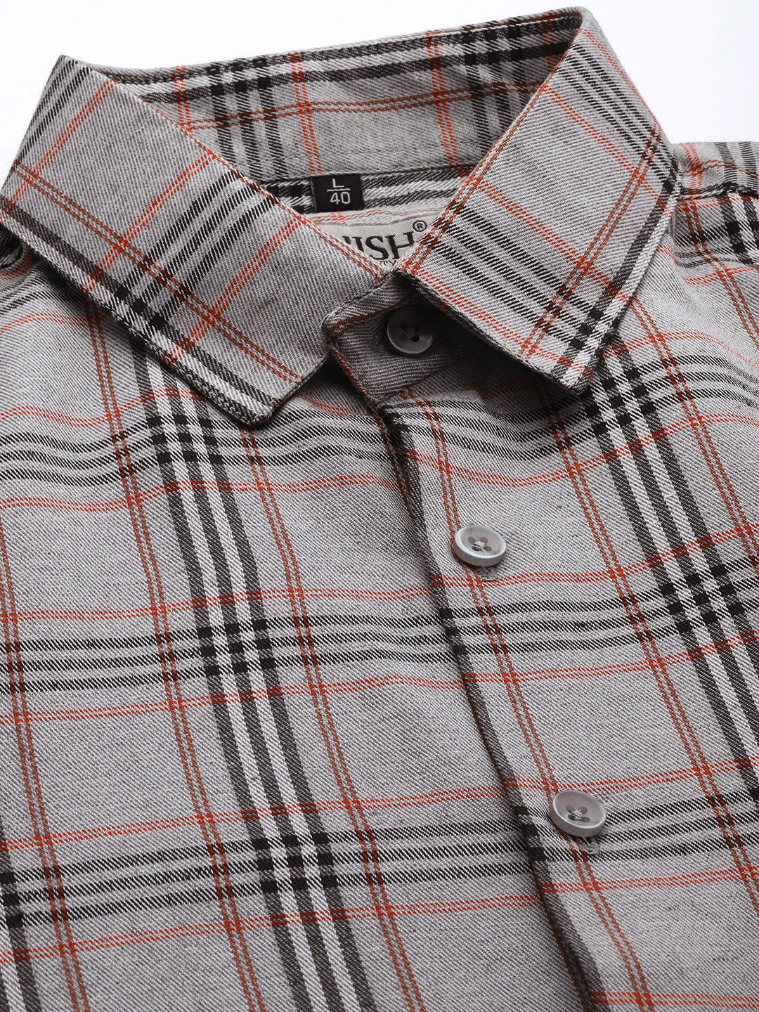 Indian Needle Men's Cotton Checked Formal Shirts ( SF 793Grey )