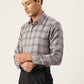 Indian Needle Men's Cotton Checked Formal Shirts ( SF 793Grey )