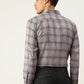 Indian Needle Men's Cotton Checked Formal Shirts ( SF 793Grey )
