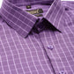 Indian Needle Men's Cotton Checked Formal Shirts ( SF 800Voilet )