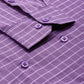 Indian Needle Men's Cotton Checked Formal Shirts ( SF 800Voilet )