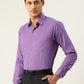 Indian Needle Men's Cotton Checked Formal Shirts ( SF 800Voilet )