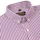 Indian Needle Men's Cotton Checked Button Down Collar Formal Shirts ( SF 810Purple )