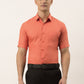 Indian Needle Men's Cotton Solid Half Sleeve Formal Shirts ( SF 811Peach )