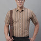 Men's Brown Striped Formal Shirt