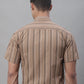 Men's Brown Striped Formal Shirt
