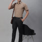 Men's Brown Striped Formal Shirt