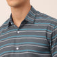 Indian Needle Men's Cotton Striped Half Sleeve Formal Shirts ( SF 816Grey )