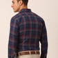 Indian Needle Men's Cotton Checked Formal Shirts ( SF 819Navy )