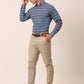 Indian Needle Men's  Cotton Striped Formal Shirts ( SF 820Blue )