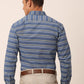 Indian Needle Men's  Cotton Striped Formal Shirts ( SF 820Blue )