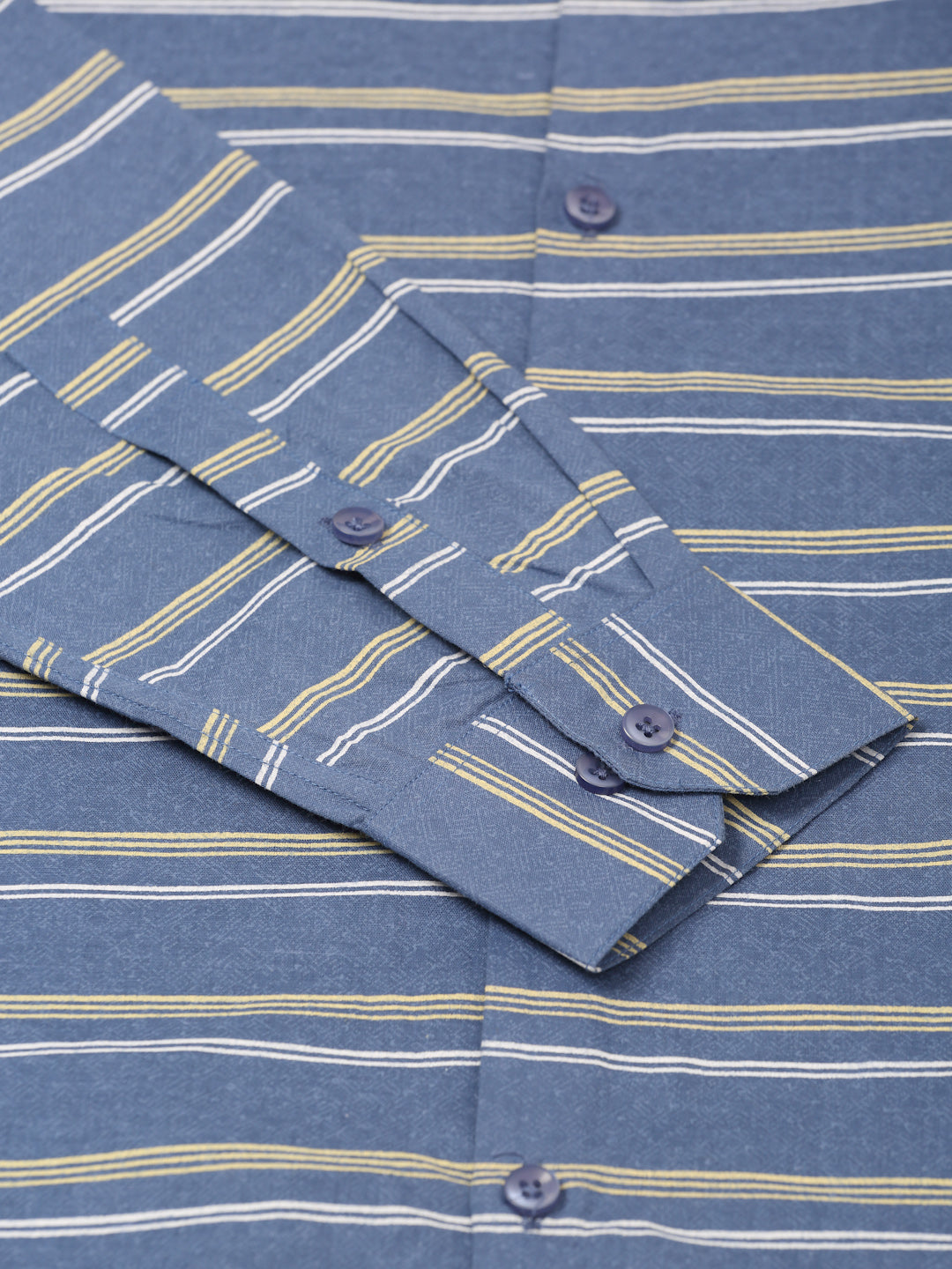 Indian Needle Men's  Cotton Striped Formal Shirts ( SF 820Blue )