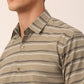Indian Needle Men's  Cotton Striped Formal Shirts ( SF 820Brown )