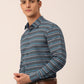 Indian Needle Men's  Cotton Striped Formal Shirts ( SF 820Grey )