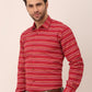 Indian Needle Men's  Cotton Striped Formal Shirts ( SF 820Maroon )