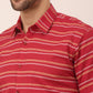 Indian Needle Men's  Cotton Striped Formal Shirts ( SF 820Maroon )
