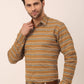 Indian Needle Men's  Cotton Striped Formal Shirts ( SF 820Mustard )