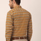 Indian Needle Men's  Cotton Striped Formal Shirts ( SF 820Mustard )