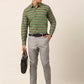 Indian Needle Men's  Cotton Striped Formal Shirts ( SF 820Olive )