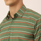 Indian Needle Men's  Cotton Striped Formal Shirts ( SF 820Olive )