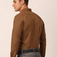 Indian Needle Men's  Cotton Printed Formal Shirts ( SF 821Beige )