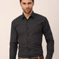 Indian Needle Men's  Cotton Printed Formal Shirts ( SF 821Black )