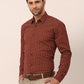 Indian Needle Men's  Cotton Printed Formal Shirts ( SF 821Brown )