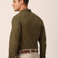 Indian Needle Men's  Cotton Printed Formal Shirts ( SF 821Olive )