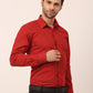 Indian Needle Men's  Cotton Printed Formal Shirts ( SF 821Red )