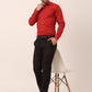Indian Needle Men's  Cotton Printed Formal Shirts ( SF 821Red )