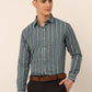 Men Grey & White Classic Striped Formal Shirt