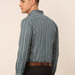 Men Grey & White Classic Striped Formal Shirt