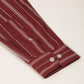 Men Maroon & White Classic Striped Formal Shirt