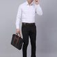 Men's White Horizontal Striped Formal Shirt