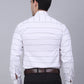 Men's White Horizontal Striped Formal Shirt