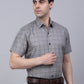 Indian Needle Men's Cotton Half Sleeve Checked Formal Shirts