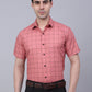 Indian Needle Men's Cotton Half Sleeve Checked Formal Shirts
