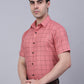 Indian Needle Men's Cotton Half Sleeve Checked Formal Shirts