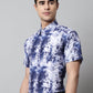Men Blue Classic Printed Formal Shirt