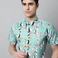 Men Green Classic Printed Formal Shirt