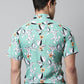 Men Green Classic Printed Formal Shirt