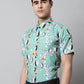 Men Green Classic Printed Formal Shirt