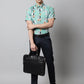 Men Green Classic Printed Formal Shirt